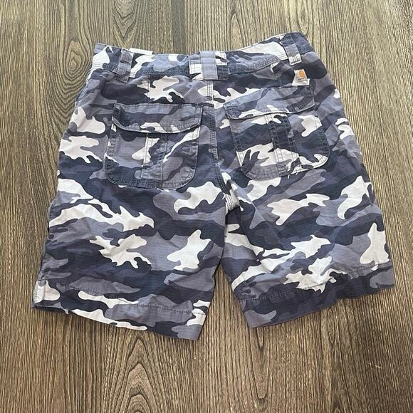 Carhartt Womens El Paso Hiking Shorts Mid Rise Relaxed Fit Camouflage Gray Sz 4 - Picture 8 of 8